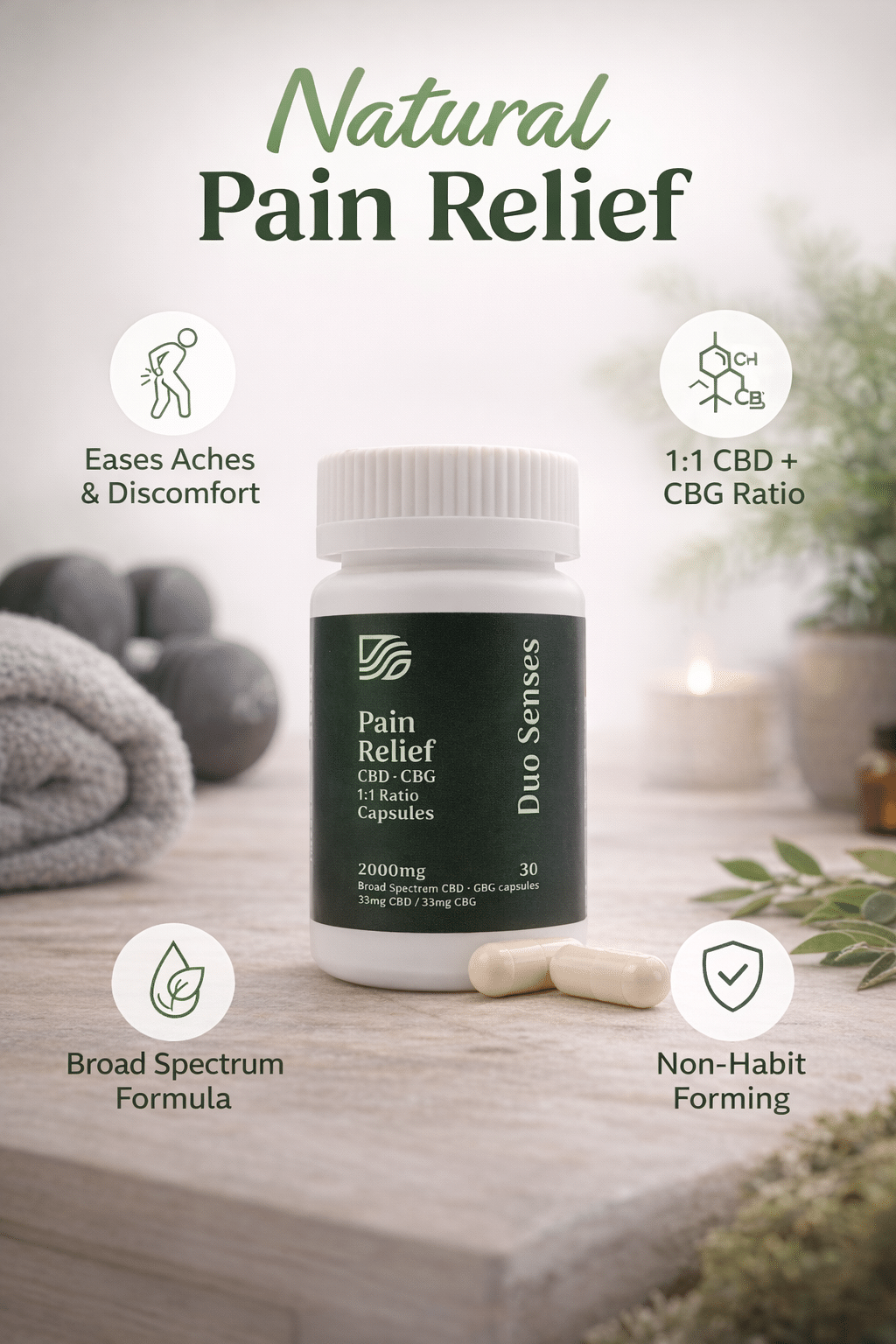 CBD CBG Capsules for Pain Relief Canada