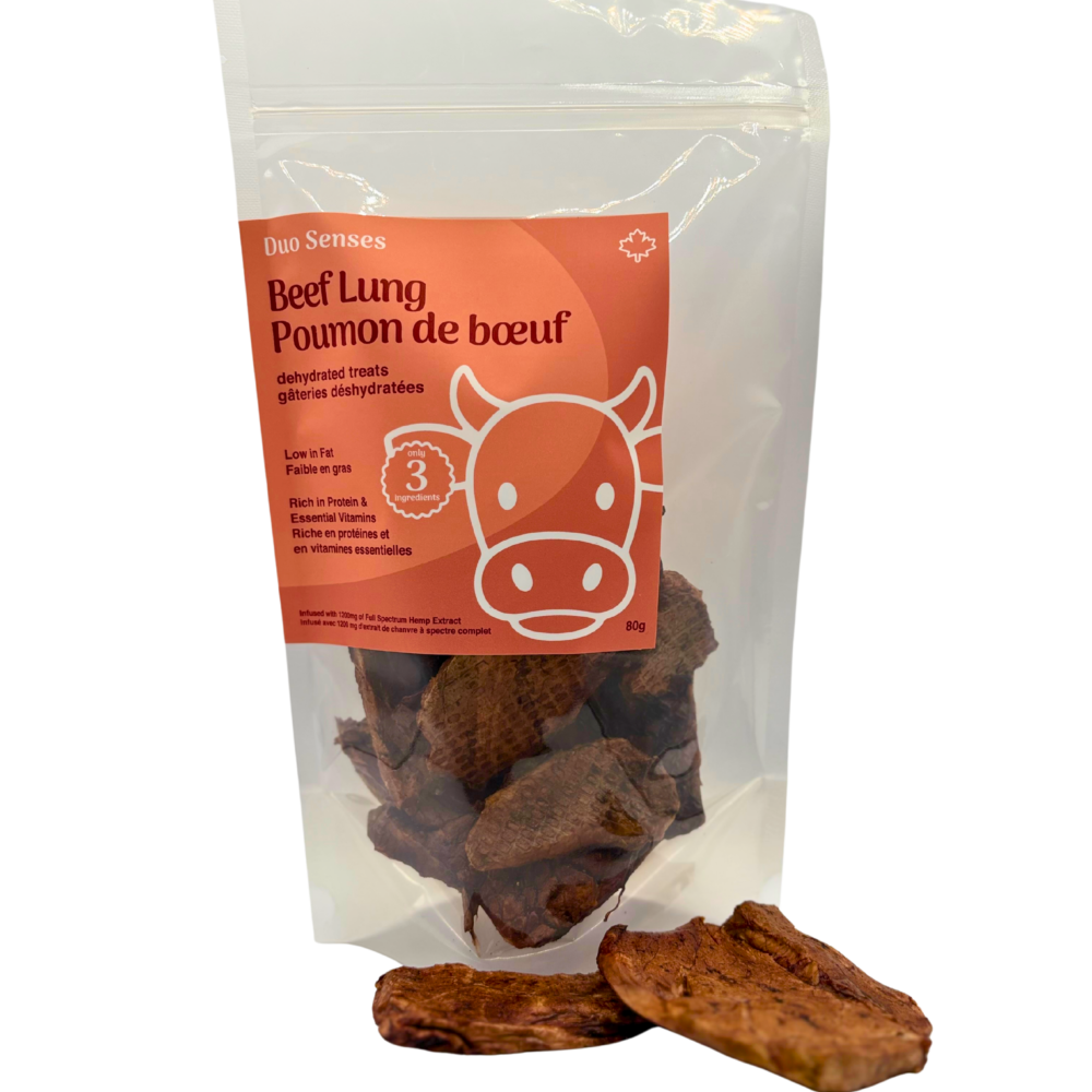 duo senses beef lung dehydrated dog treats canada 80g bag